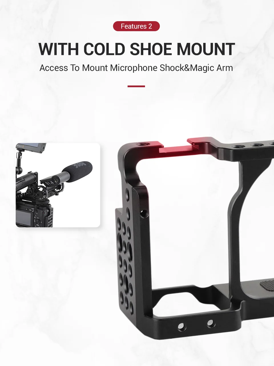 Клетка для камеры SmallRig для sony A6000/A6300/A6500 ILCE-6000/ILCE-6300/A6500/Nex-7 клетка из алюминиевого сплава для крепления штатива монитор-1661