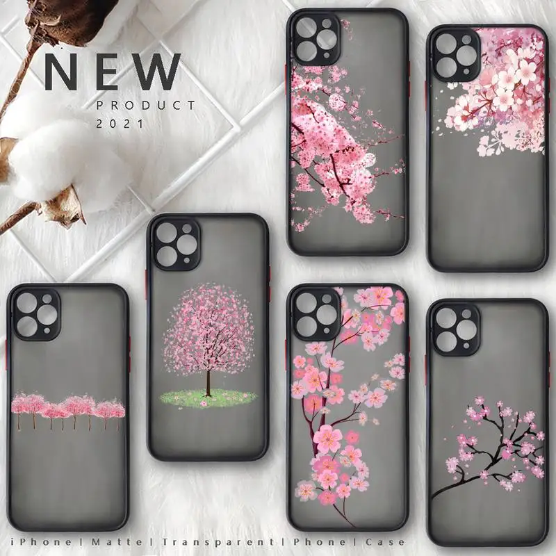 

Cherry blossoms Phone Case For iphone 12 11 8 7 plus mini x xs xr pro max matte transparent cover