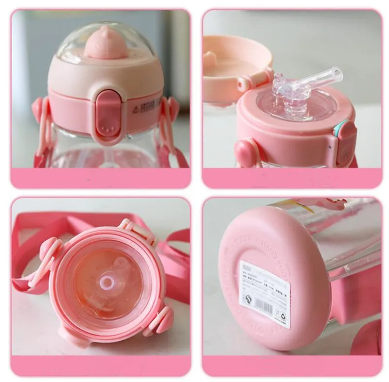 Детская Бутылочка 550 мл с плечевым ремнем школьная соломенная бутылка для