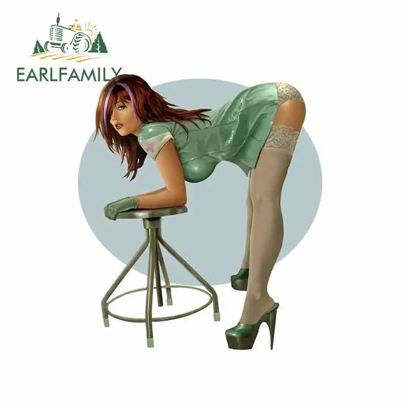 EARLFAMILY 13 см x 11 6 автомобиль Стикеры Графика озорные медсестры с изображением