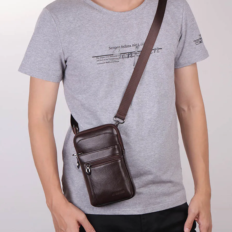 Сумка мессенджер Мужская через плечо из натуральной воловьей кожи саквояж на