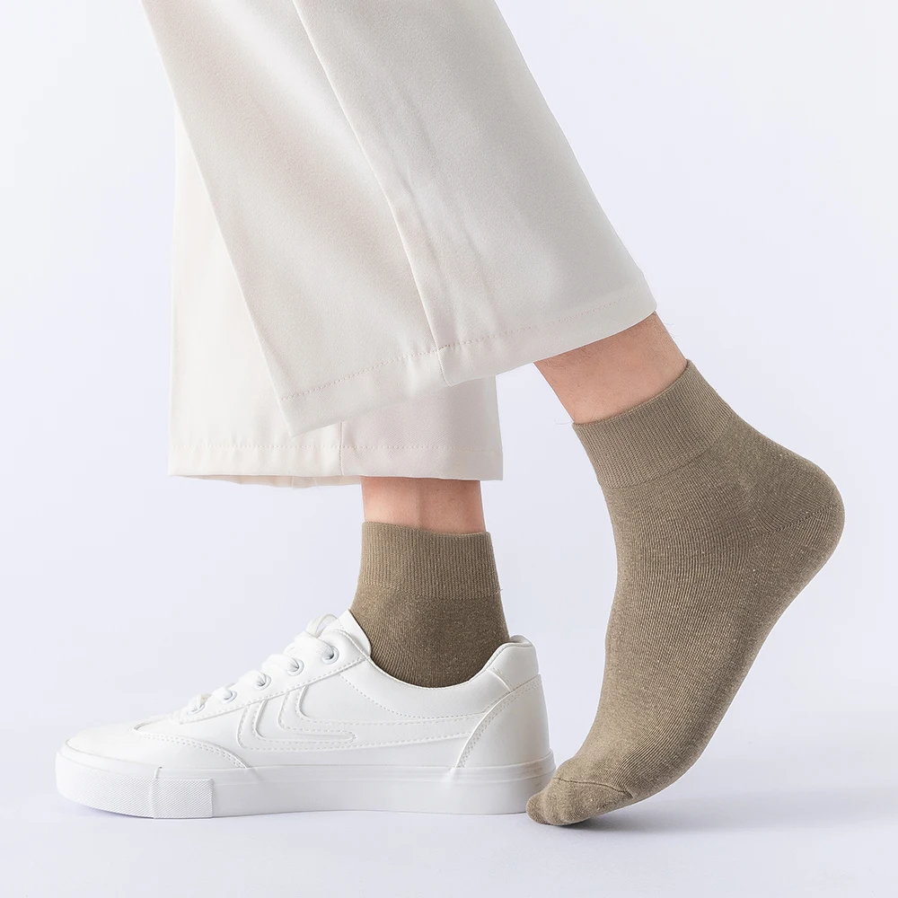 10 Pairs Japanese Casual Men's Cotton Socks Summer Soft  Breathable Business Dress Brand Man Happy Color Socks For Man Sox Black