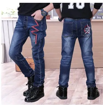613 thin jeans Г. Весенние детские джинсы для мальчиков однотонные тонкие джинсы для маленьких мальчиков, повседневные джинсы для больших мальчиков длинные брюки - Цвет: 613 thin jeans