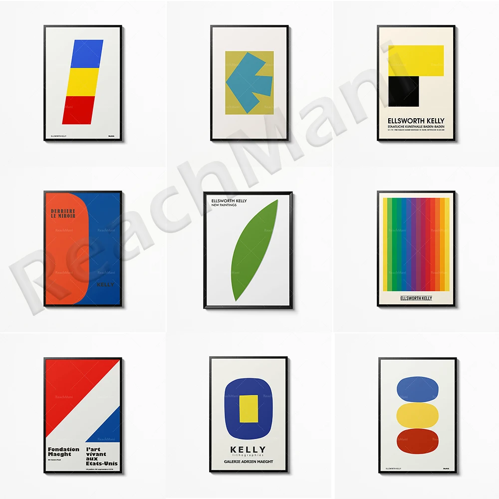 

Ellsworth Kelly Color Block Poster Museum Gallery Exhibition Retro Wall Artist House Decoration Maeght Print Picture Aesthetics