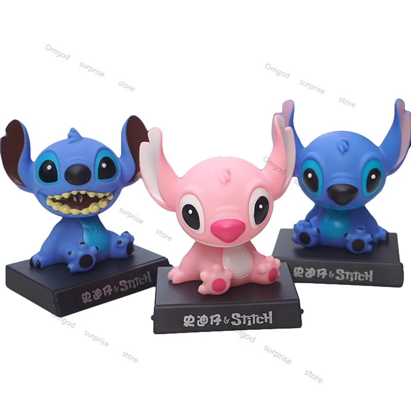 

Disney Cartoon Anime Character Cute Stitch Creative Mobile Phone Holder Car Decoration Christmas Birthday Gift Toy for Children