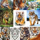 Набор для рисования по номерам на холсте, с тигром
