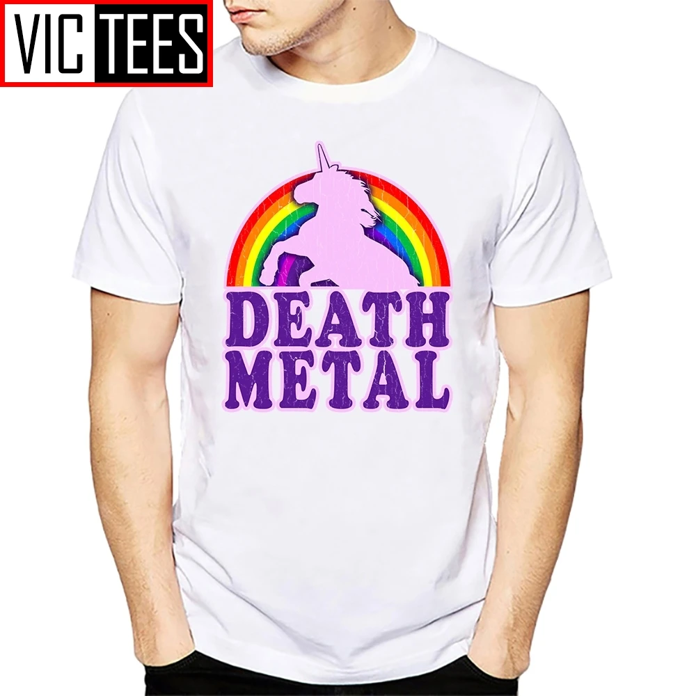Men's Casual Death Metal Unicorn T-shirt Men Man Father's Day Custom Big Size Couple Tshirt