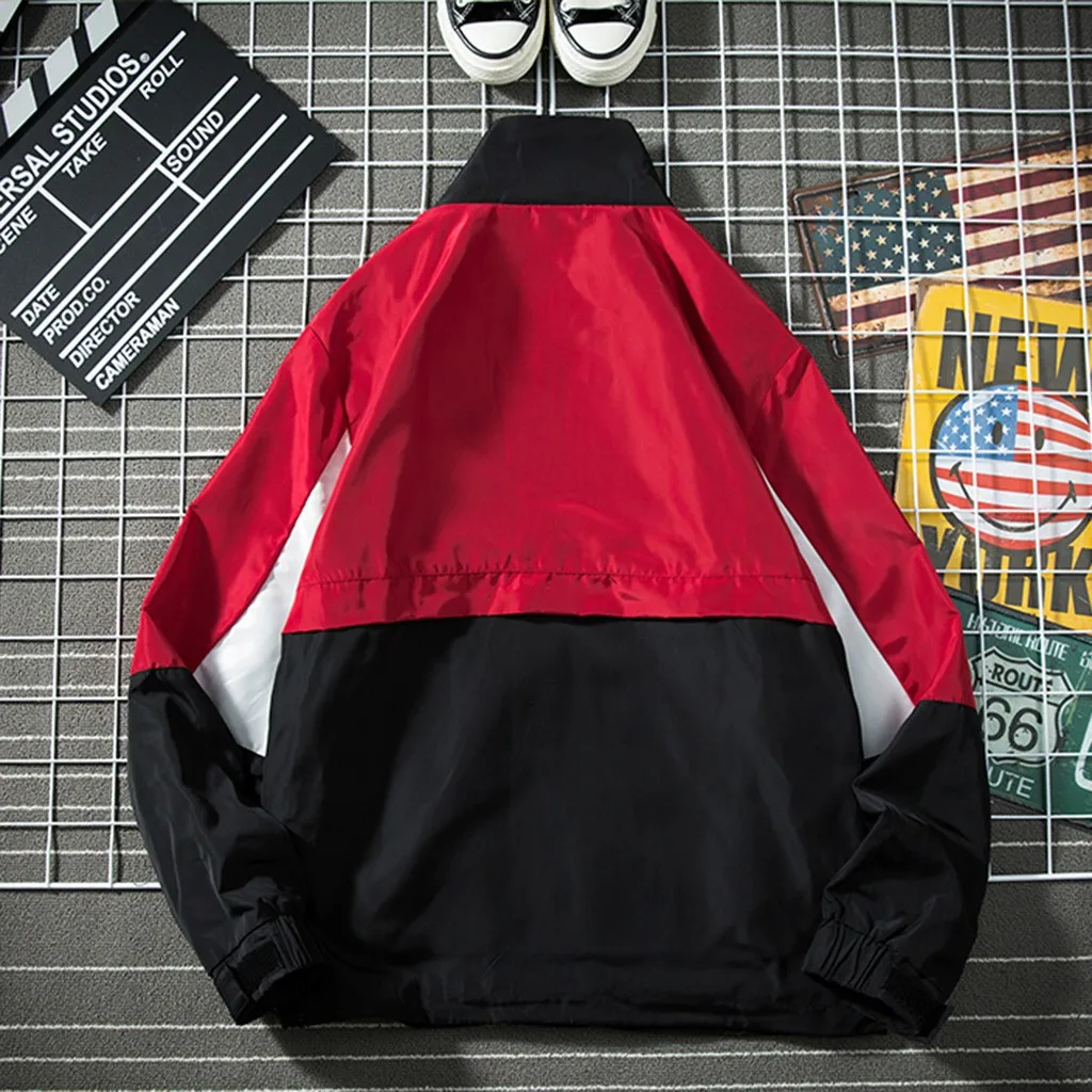 SAGACE мужская куртка с воротником стойкой модная Свободная отворотами уличная