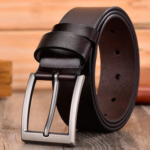 leather belt men male genuine strap luxury pin buckle belts for Cummerbunds ceinture homme | Аксессуары для одежды