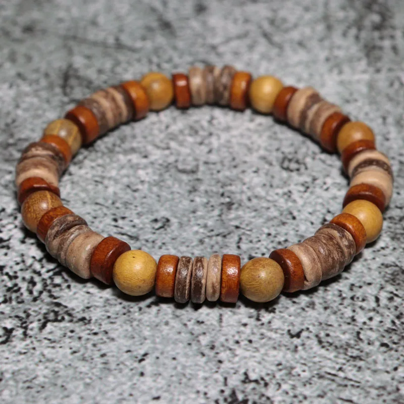 Мужской винтажный браслет Noter минималистичный из дерева венге для йоги молитвы