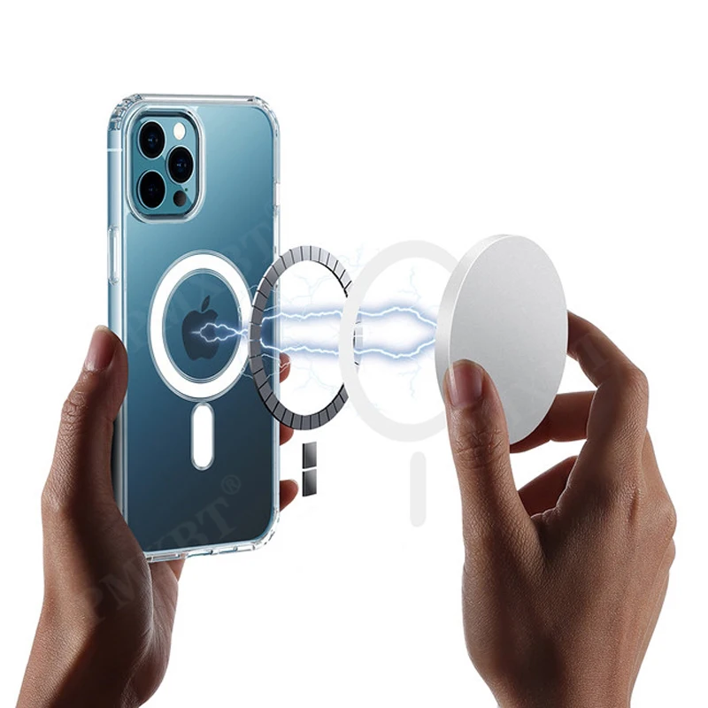 magnetic charger magnet sticker for iphone 12 promax mini 11 wireless charging phone case strong magnetic accessories back cover free global shipping