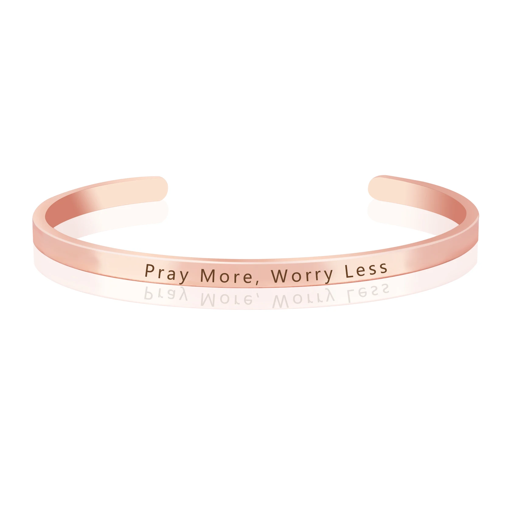 Молитесь больше беспокойтесь меньше Выгравированные цитаты браслеты