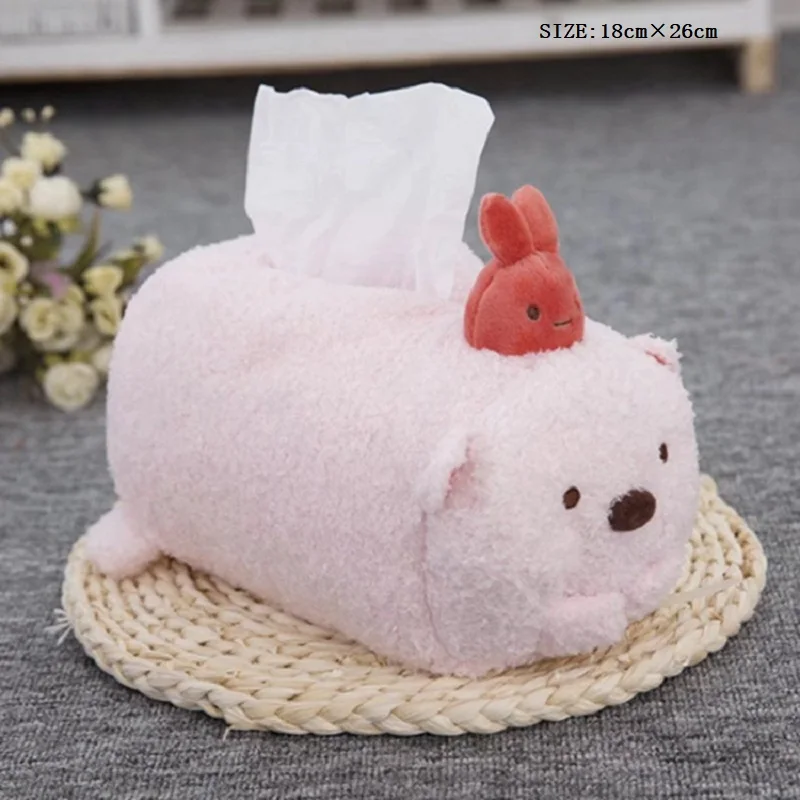 Мультяшные плюшевые автомобильные коробки для салфеток чехол Kawaii автомобиля