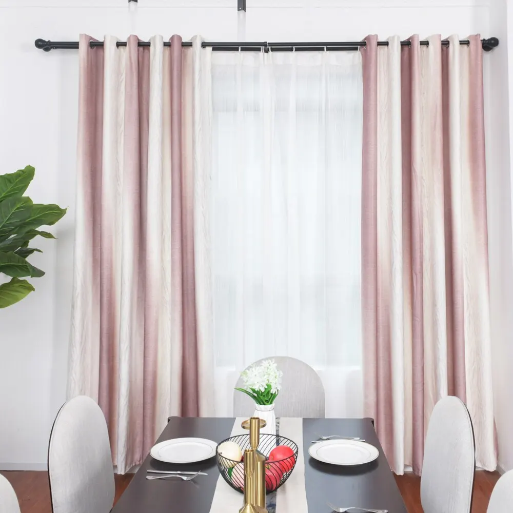 Скандинавские Инс синие полосатые затемненные Занавески Из Органзы отвесные
