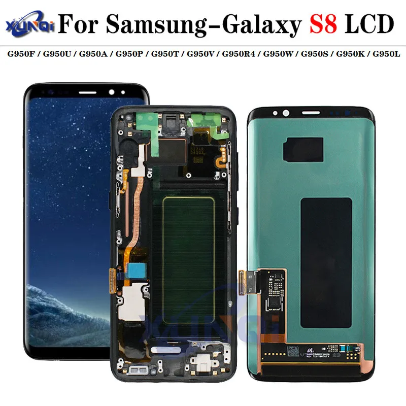 AMOLED ЖК-дисплей для samsung Galaxy S8 G950F G950U G950 сменный сенсорный экран 5 8 дюйма + рамка 100%