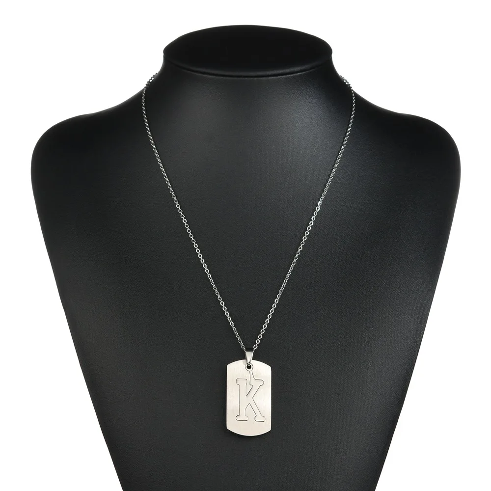 Мужская подвеска из нержавеющей стали 26 дюймов с буквами английского