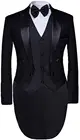 Черный костюм Homme смокинг мужской фрак формальный зауженный крой 3 предмета костюмы ласточкин хвост пальто Terno Masculino приталенный Блейзер