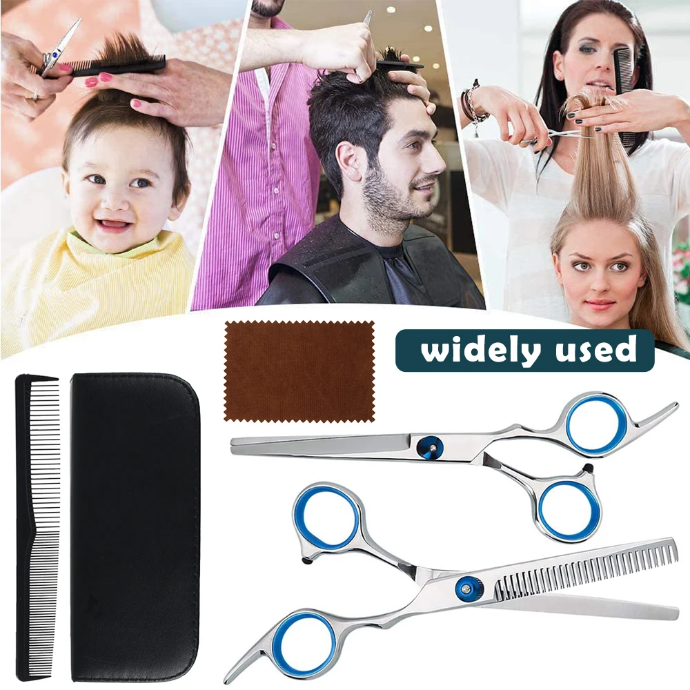 6 Inch Cutting Thinning Styling Tool Hair Scissors Stainless Steel Salon Hairdressing Shears Regular Flat Teeth Blades | Красота и