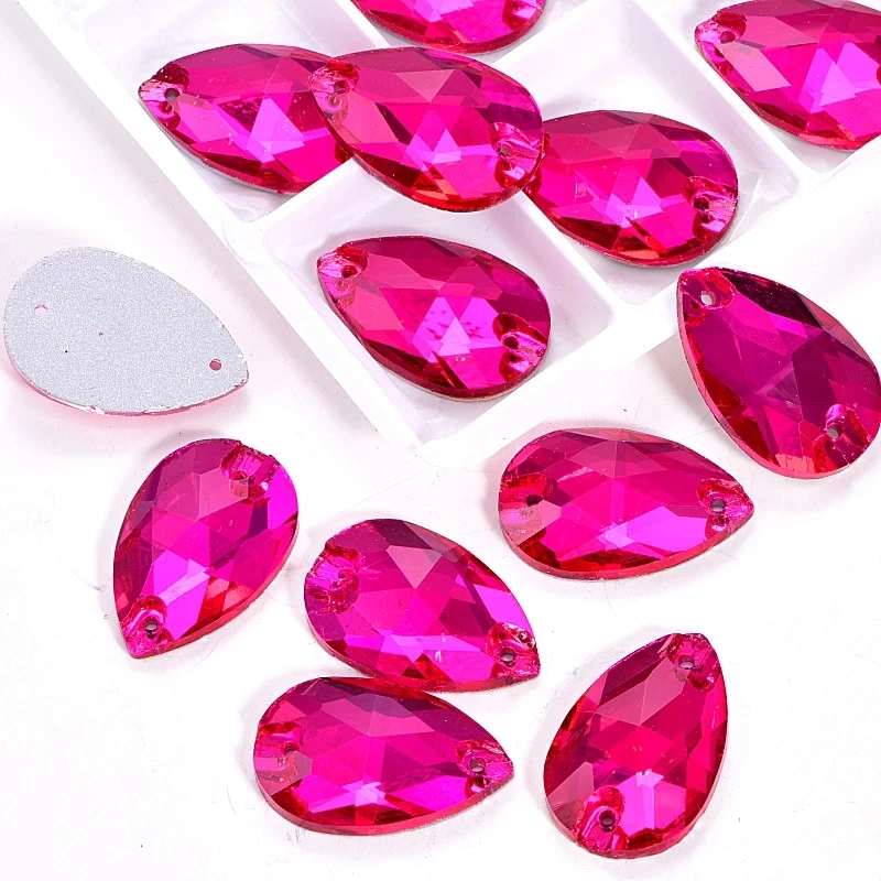 7 размеров красочные каплевидные стразы разных цветов стеклянные со стеклянным