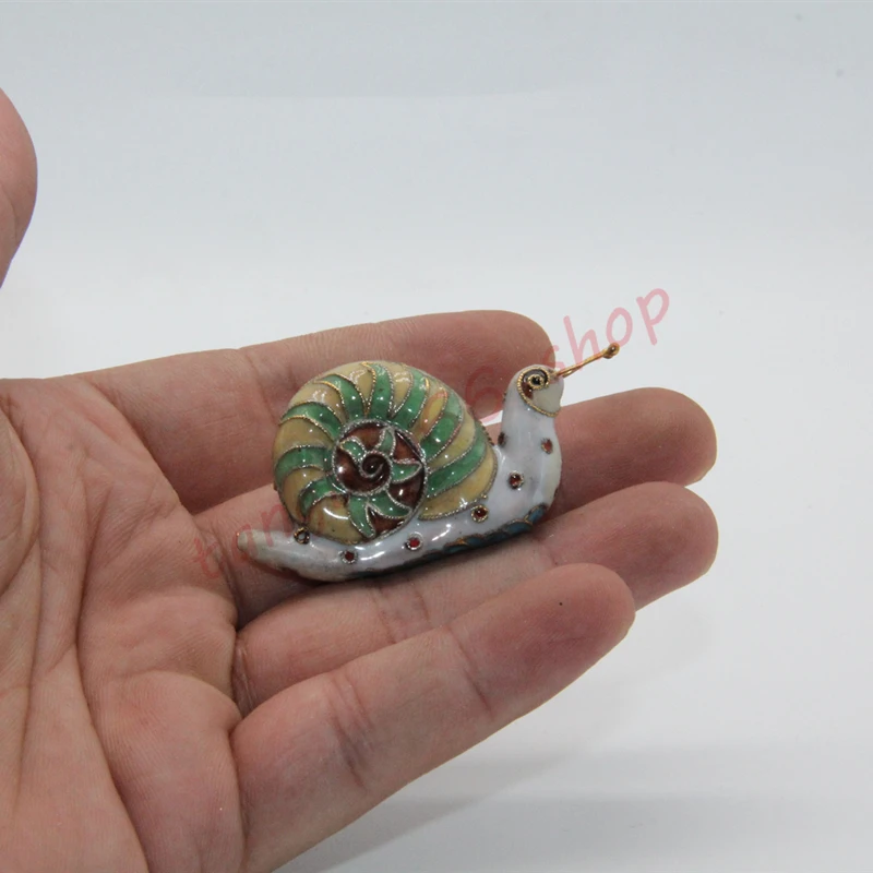Пекинская эмаль ручной работы перегородчатая животная Улитка Сова медный лезвие