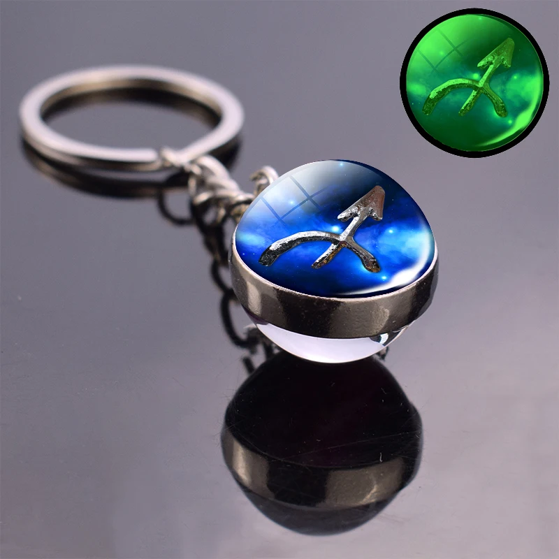 Брелок с 12 созвездиями зодиака Скорпион Лев Овен брелок хрустальным стеклянным