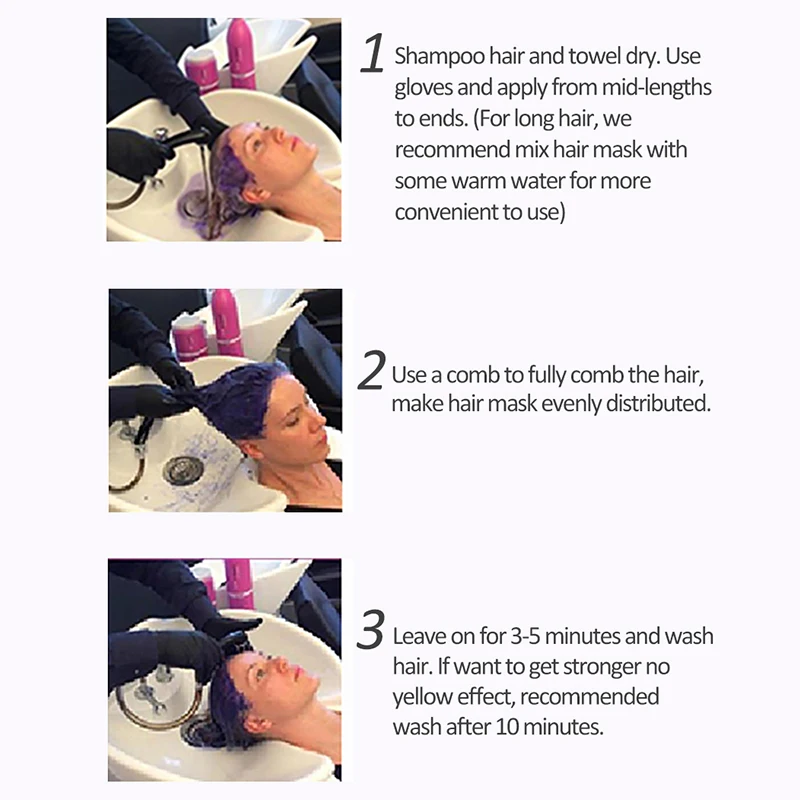 Пурпурная маска для волос PURC удаляет желтые и бразильские оттенки