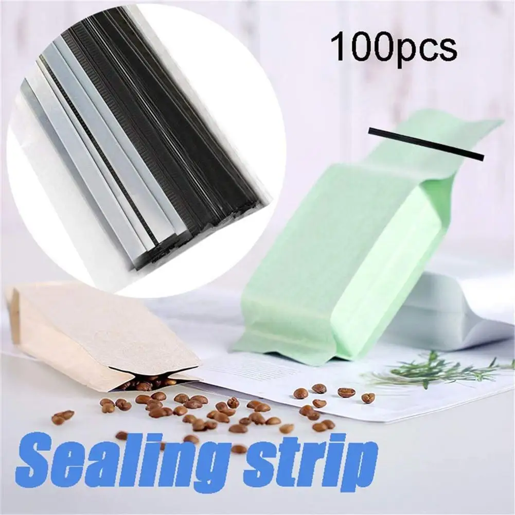 

100PCS Sealing Strips Plastic Durable Natural Peel Stick Tin Ties Coffee Bag Ties For Household 14CM