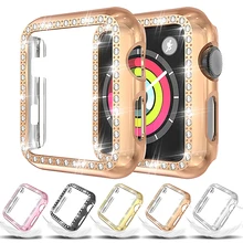 Diamond Case For Apple Watch Series 5 44mm Protective cover 40mm iWatch 4 Screen PC Watch Case for apple watch 3 42mm case 38mm