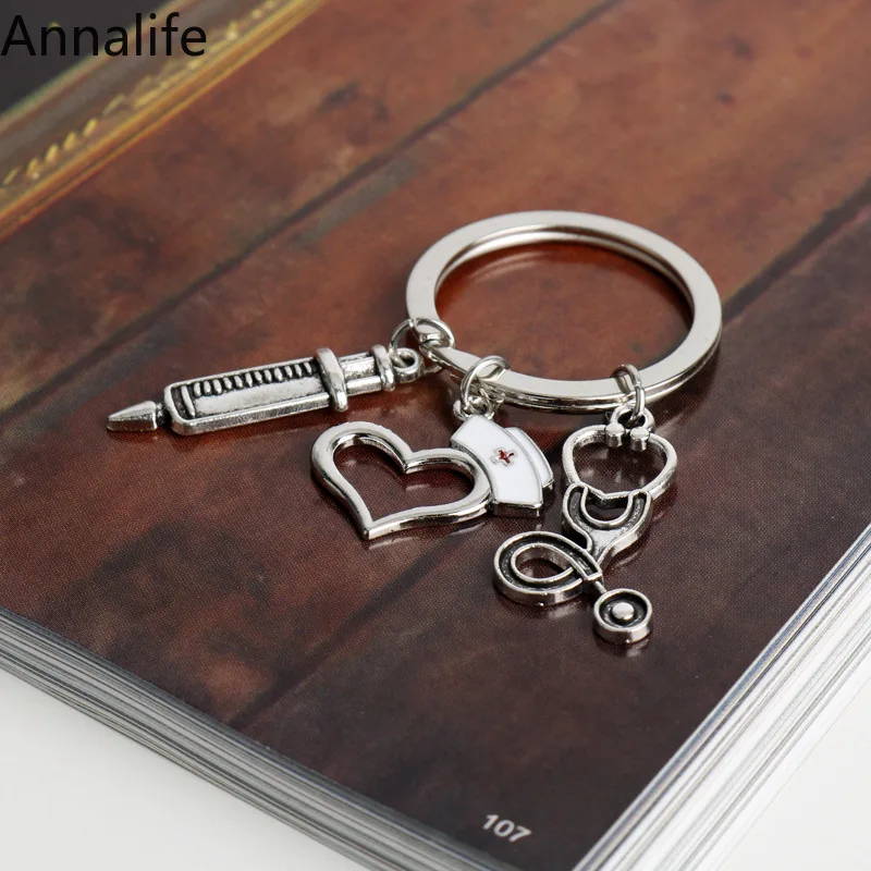 Новинка 2019 брелок для ключей медсестры игла шприц стетоскоп термометр