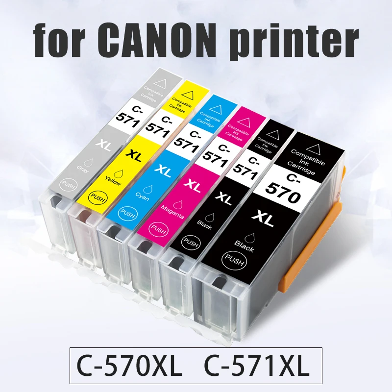 Картридж для принтера Canon Pixma MG5750 570 571 MG6850 MG7750 TS5051 совместим с PGI 5751 CLI 5752