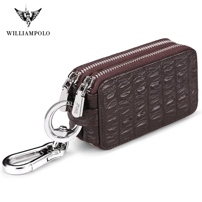

Genuine Leather Keychain Men Women Key Holder Organizer Pouch Cow Split Car Key Wallet Housekeeper Key Case Mini Card Bag