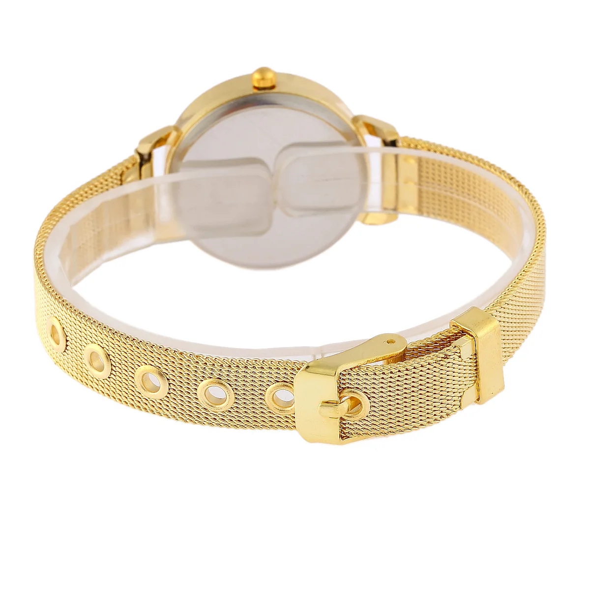 Часы наручные женские кварцевые с ремешком из нержавеющей стали и мраморным |