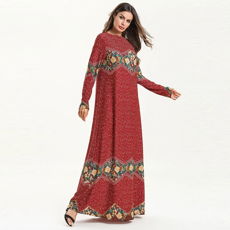Новое мусульманское платье Ближний Восток арабское простое стильное принтом