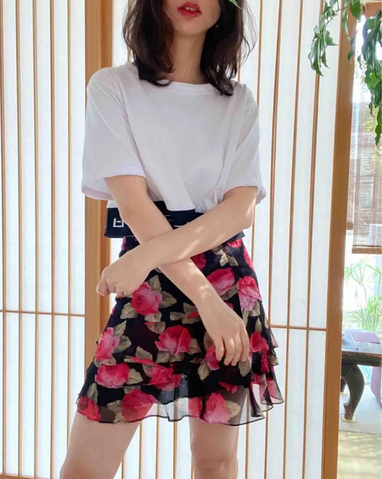 

Skirt 2021 Women Spring and Summer New Dress Floral Print Ruffle Skirt Fashion Mini Skirt