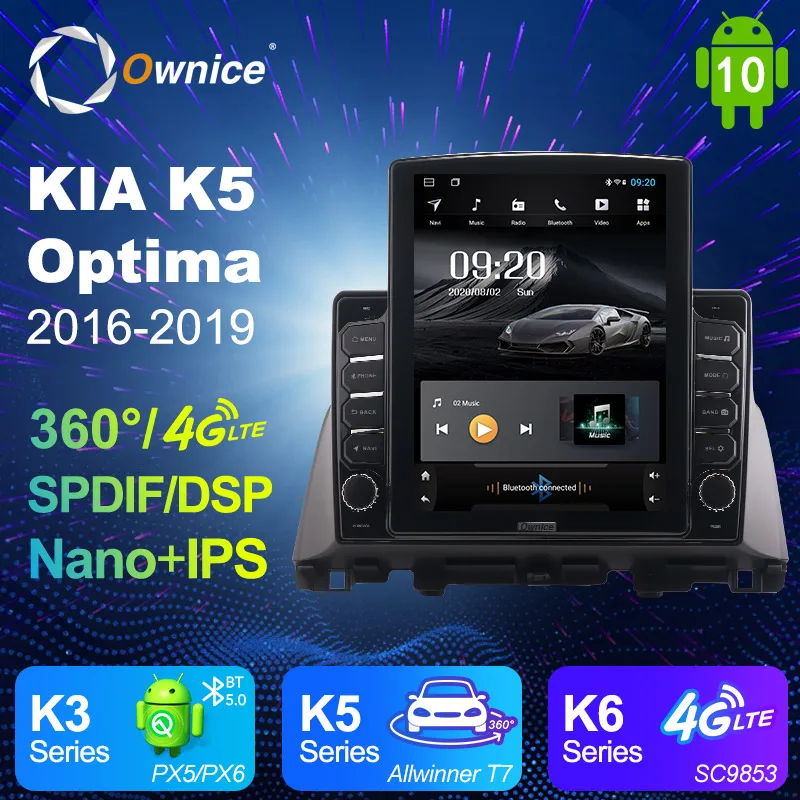 Android 10 0 Ownice Авто 2Din для Kia Оптима K5 2016 2017 2018 2019 Прокат Радио GPS навигации DSP