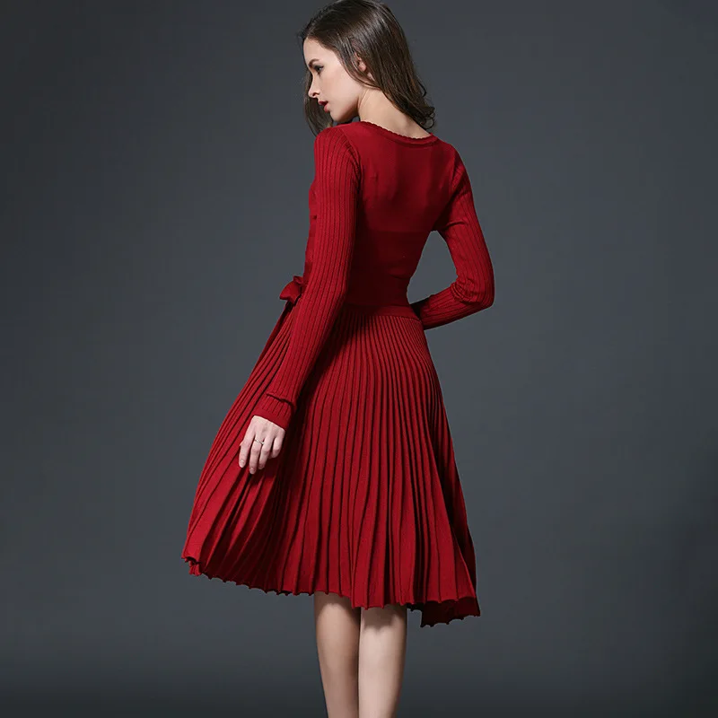 Новое Европейское и американское осеннее Сексуальное Тонкое Плиссированное