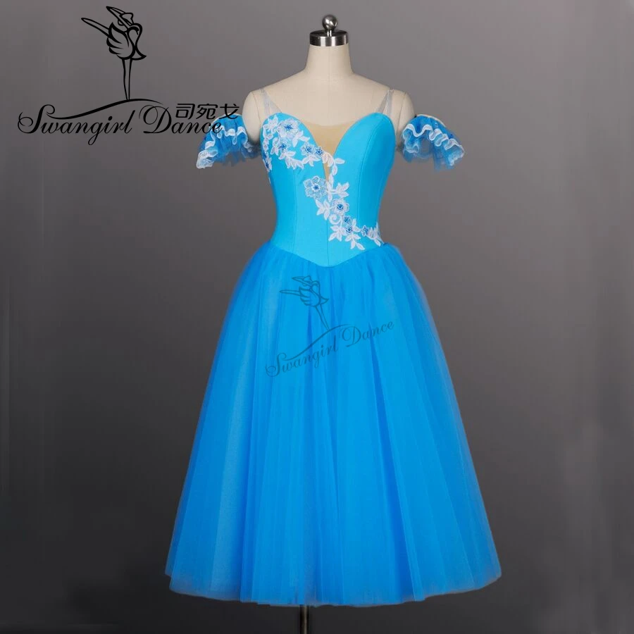 Голубая птица романтичная длинная балетная пачка для девочек Женская костюмы