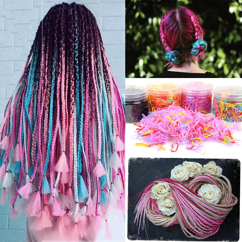 WERD 24 дюймов синтетика затененные косички волосы для наращивания на коробка косы