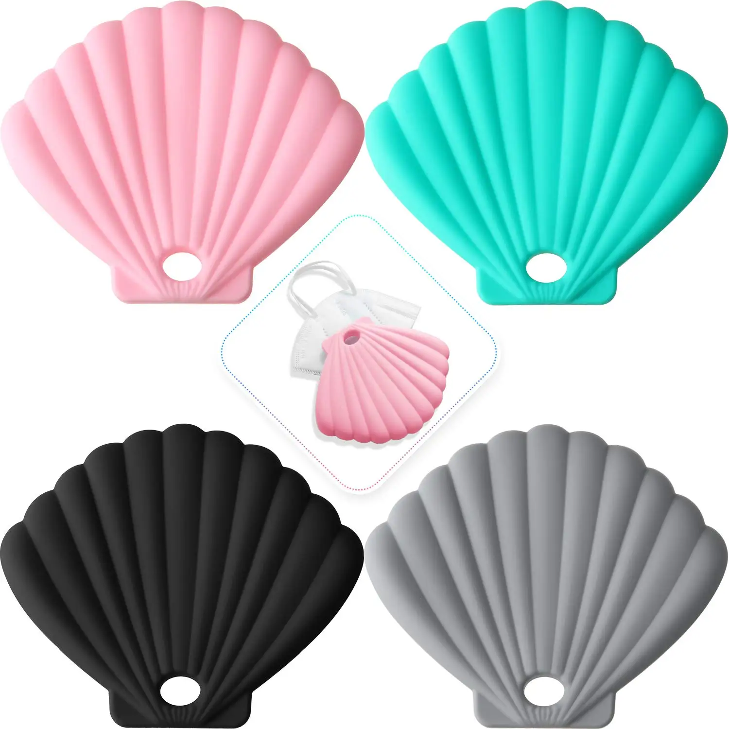 Портативная силиконовая маска сумка для хранения в форме ракушки коробка