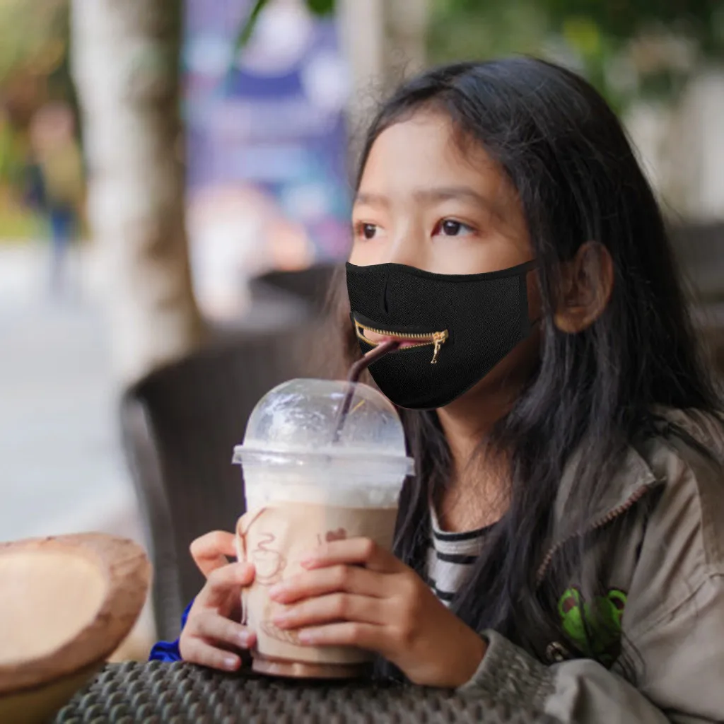 

5PCS Mouth Masks Reusable Zipper Face Masks Unisex Washable Easy to Drink Mascarillas Face Shield Masque Facial Masks Drop Ship