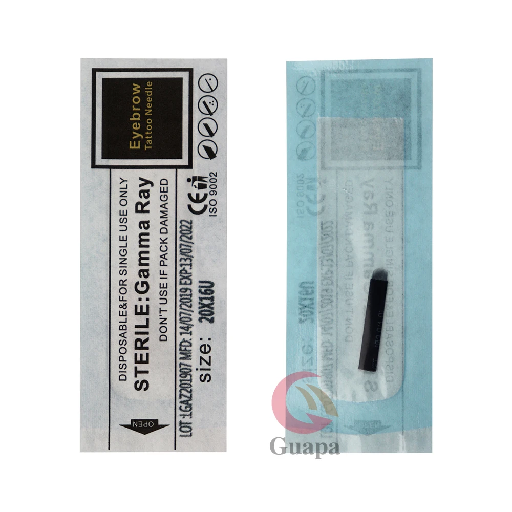 100 шт. 0,20 мм Laminas Tebori Flex Microblading 15 16 18 U форма иглы татуировки для постоянного макияжа бровей лезвия ручка-держатель игл