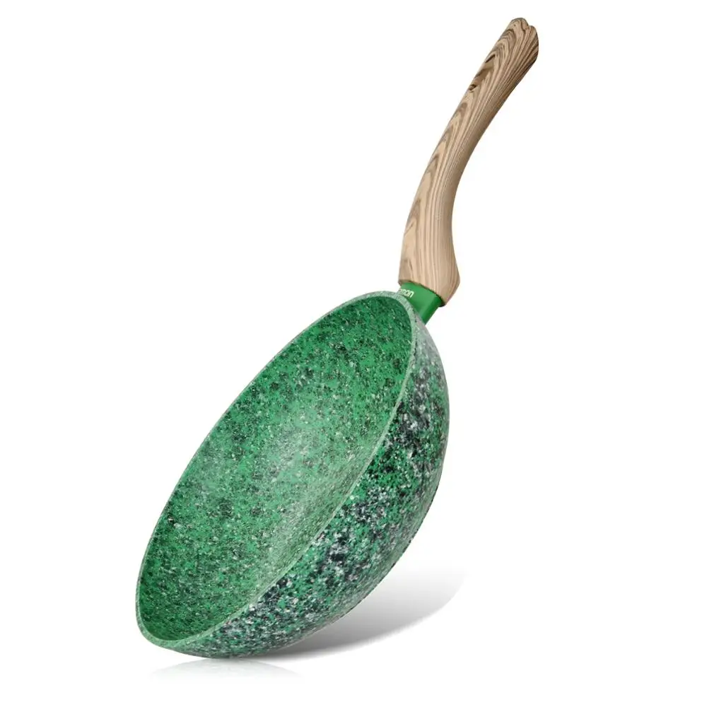 Fissman Wok Pan 3 слоя 2 стороны антипригарное Мраморное покрытие кованый алюминий для