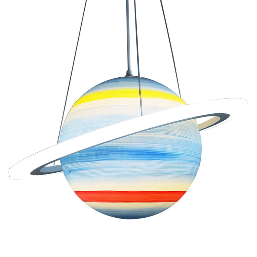 Цветные подвесные светильники в виде планеты для детской комнаты украшение