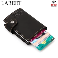 travel credit card holder purse luxury credential genuine leather wallet men hasp clutch business money bag mini coin male walet