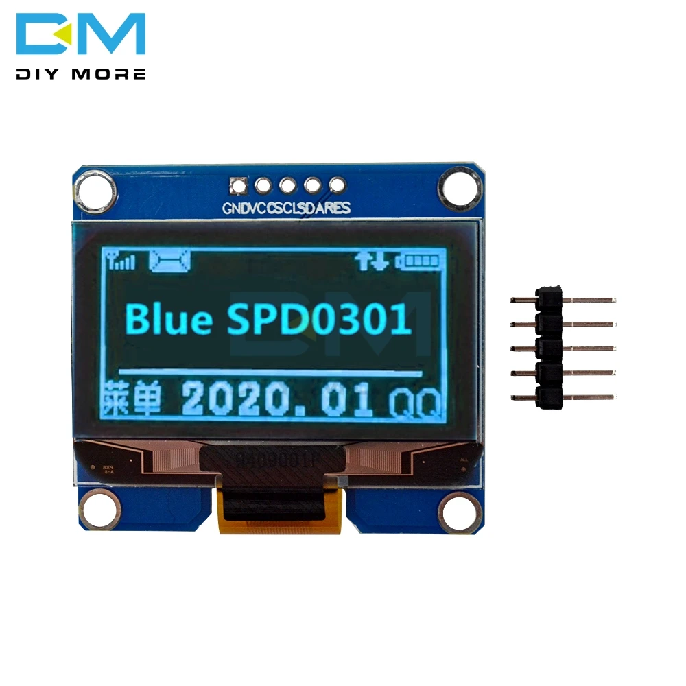 Ips 1,54 дюймов 5Pin ОСД дисплей модуль белый синий желтый 128x64 SPI интерфейс SPD0301 Драйвер IC Адаптер платы для arduino