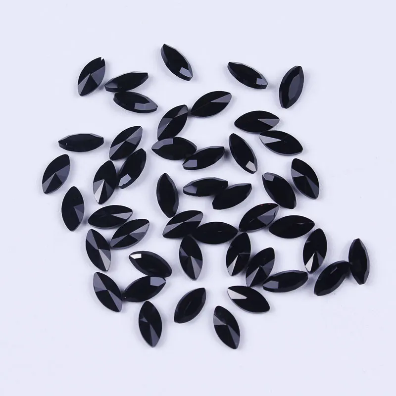Стразы с острым дном не Hotfix черные для украшения одежды камни и кристаллы стразы