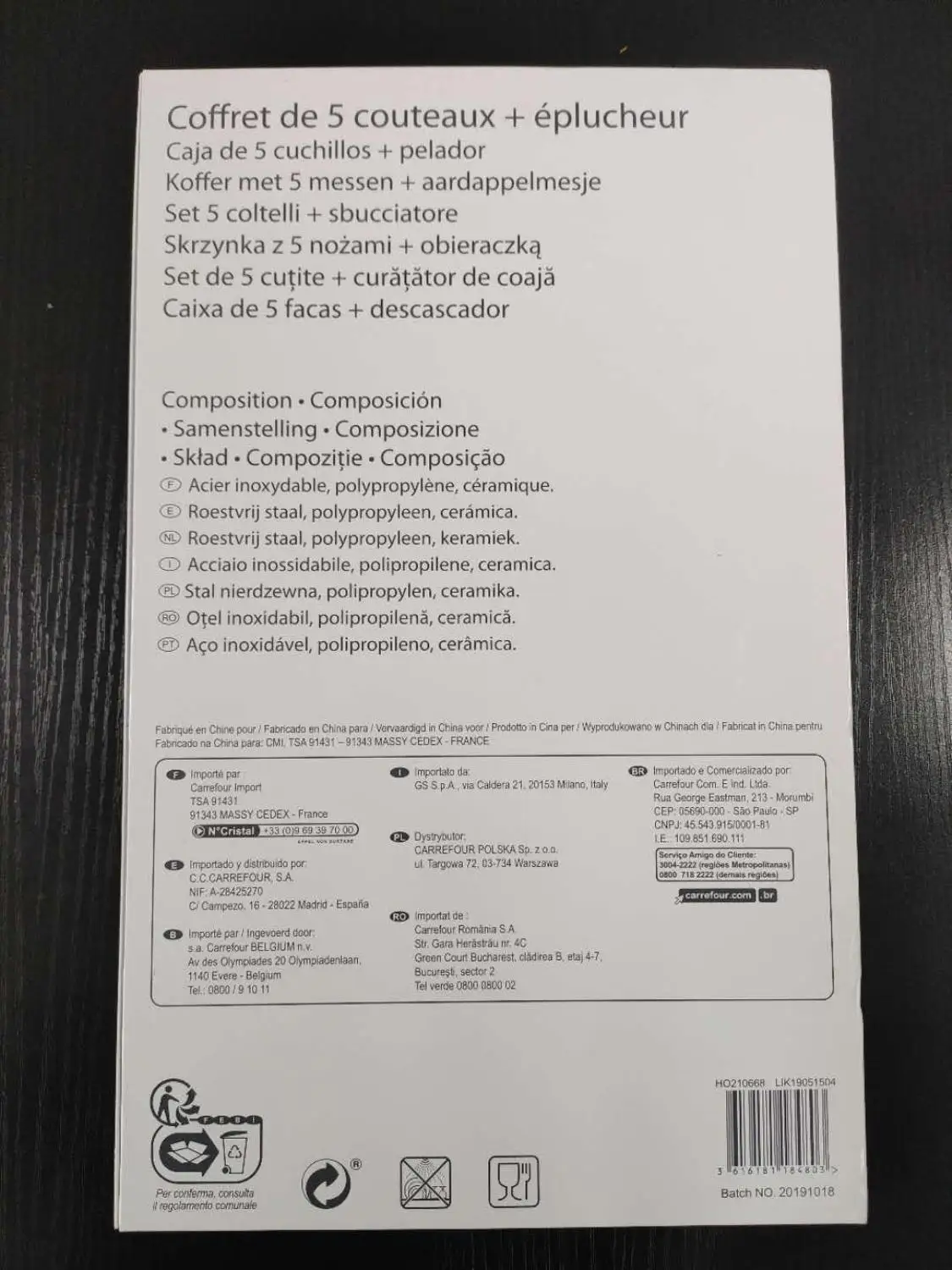 Склад в Бразилии и Китае --- набор кухонных ножей с 6 ножик для барбекю ножами