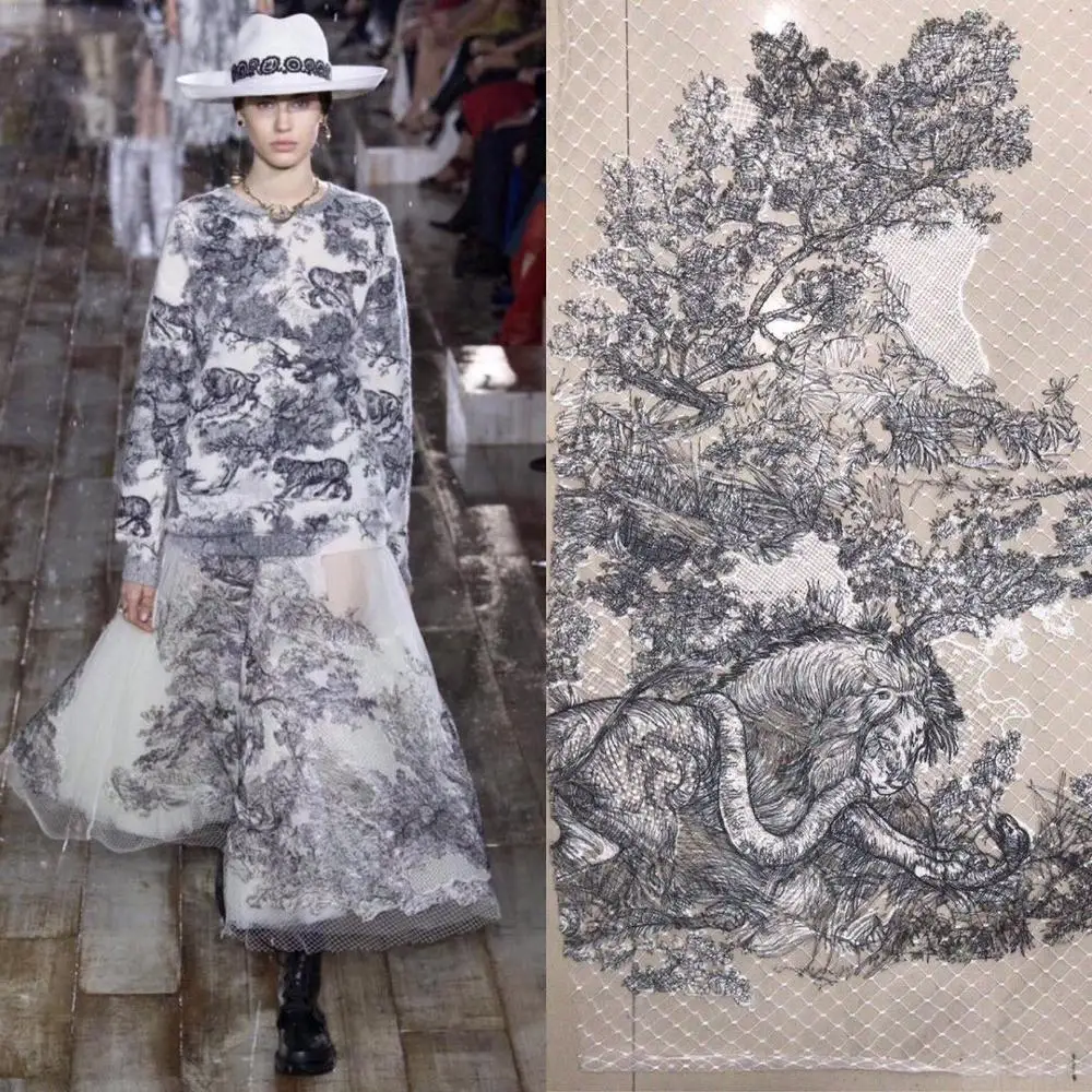 Высококачественная современная французская сетчатая кружевная ткань с