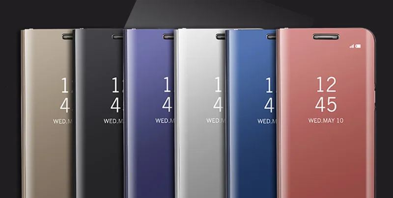 Умный прозрачный зеркальный чехол для samsung Galaxy S9 S8 Plus S6 S7 Edge Note 8 для samsung A3 A5 A7 J3 J5 J7