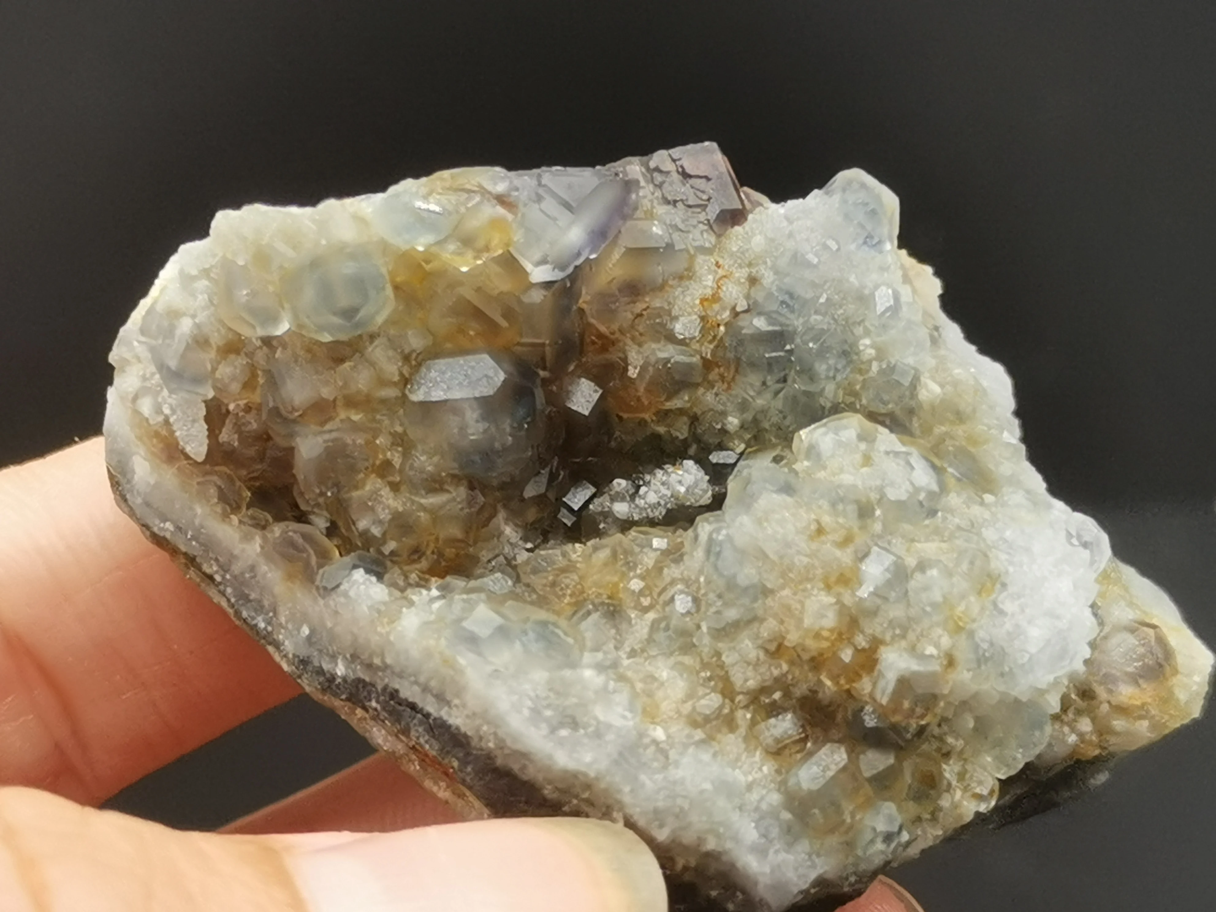 

59.5g.Natural crystal polyhedron, blue green fluorite, crystal mineral, crystal specimen